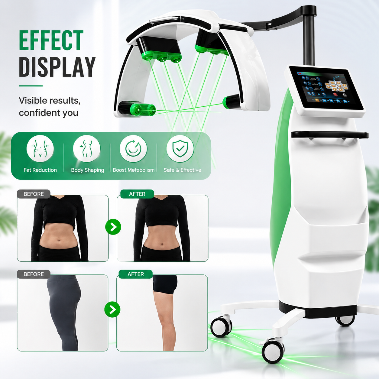Green Light Laser Lipo Body Slimming Machine