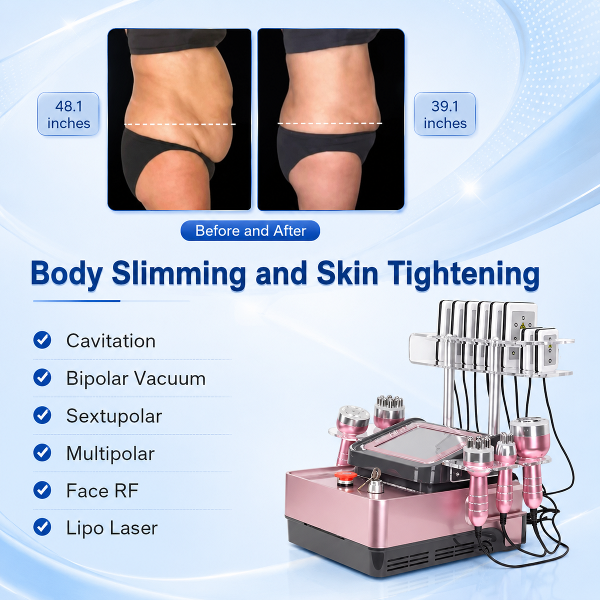 Lipo Laser 40K Cavitation Slimming Machine 6 in 1