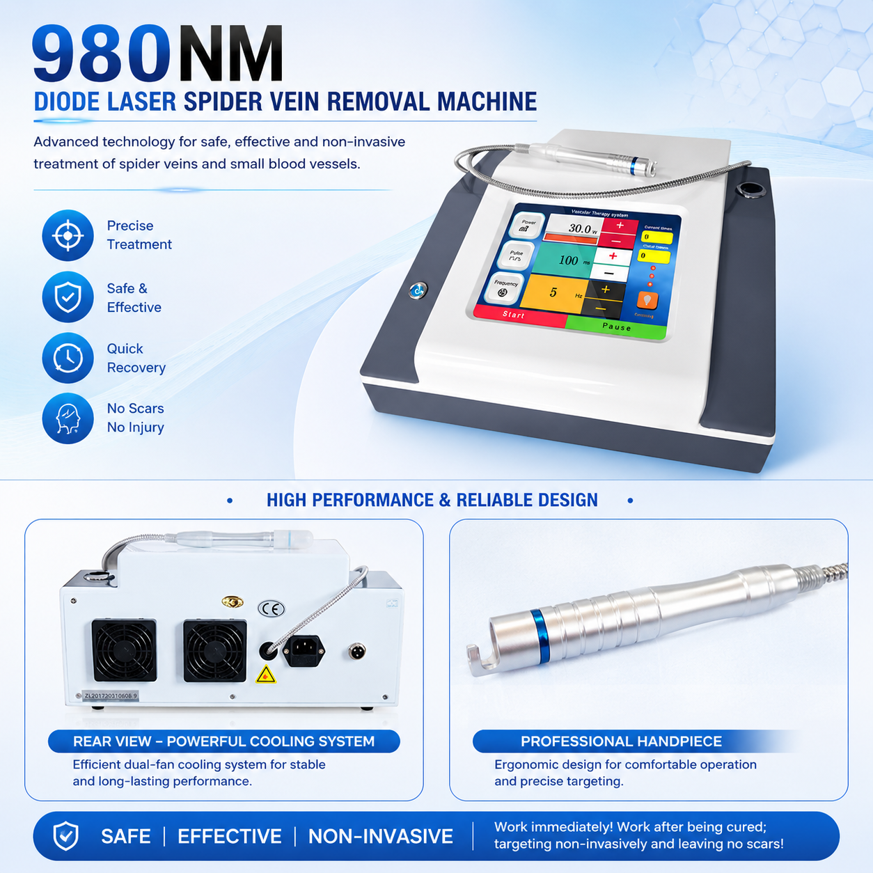 Spider Veins Laser Removal Machine 980nm Diode Laser*